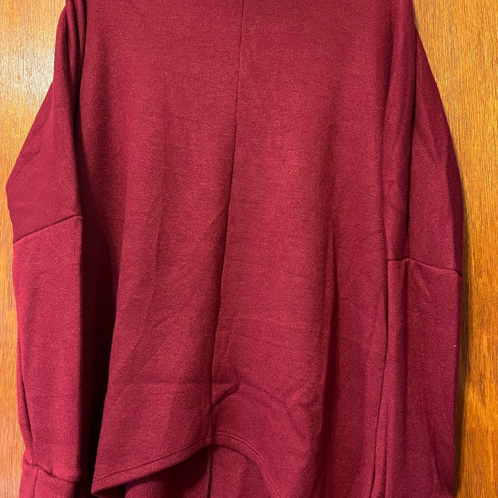 Berry cowel-neck sweater
